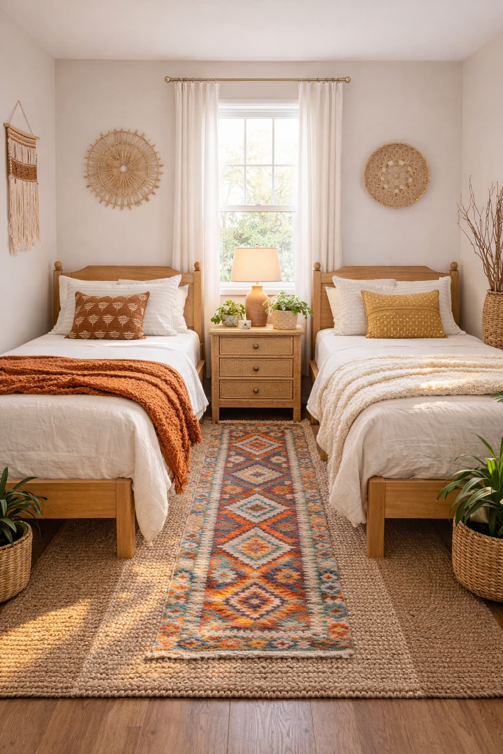Shared Rug Runner Between Beds