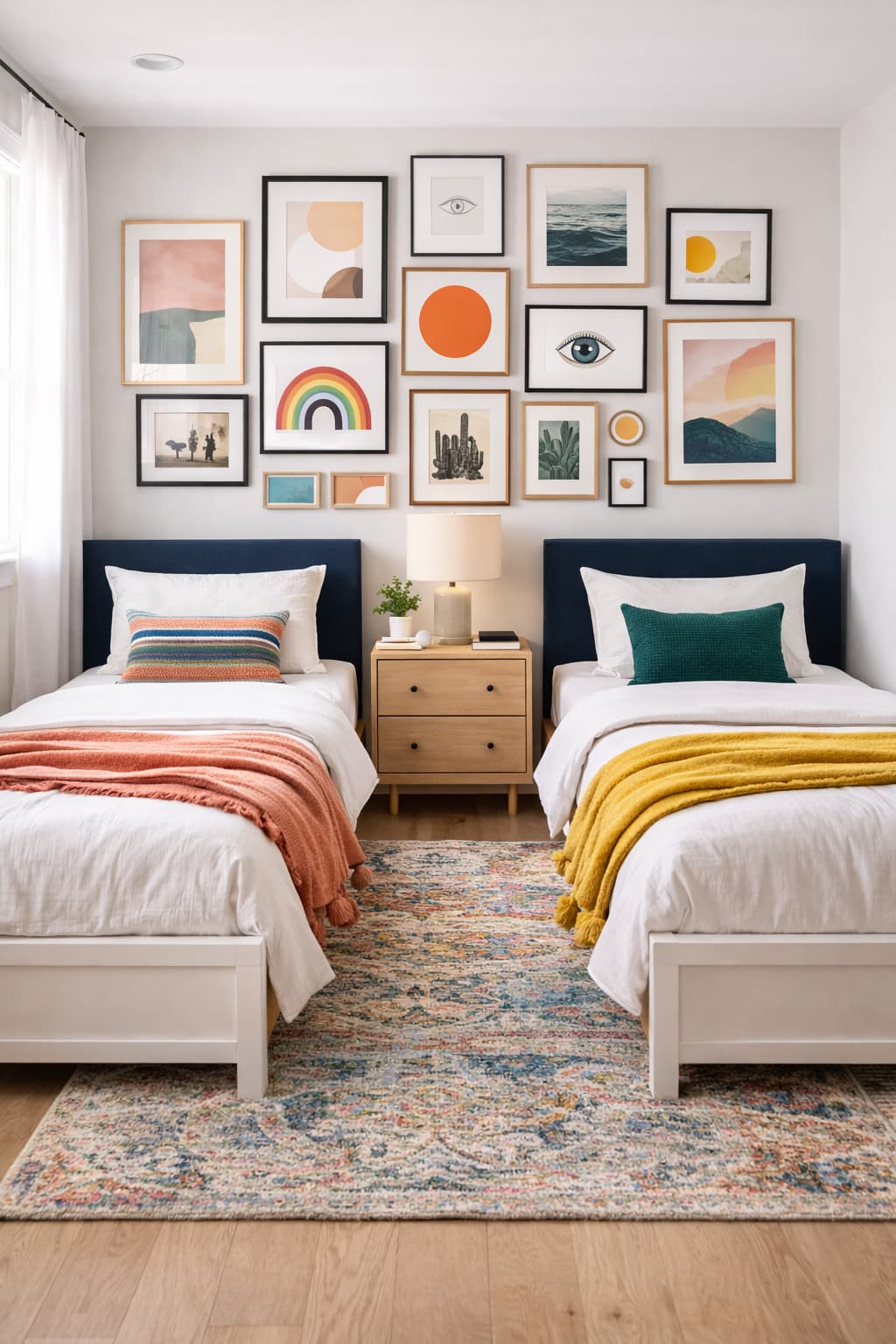 Shared Gallery Wall Above Beds