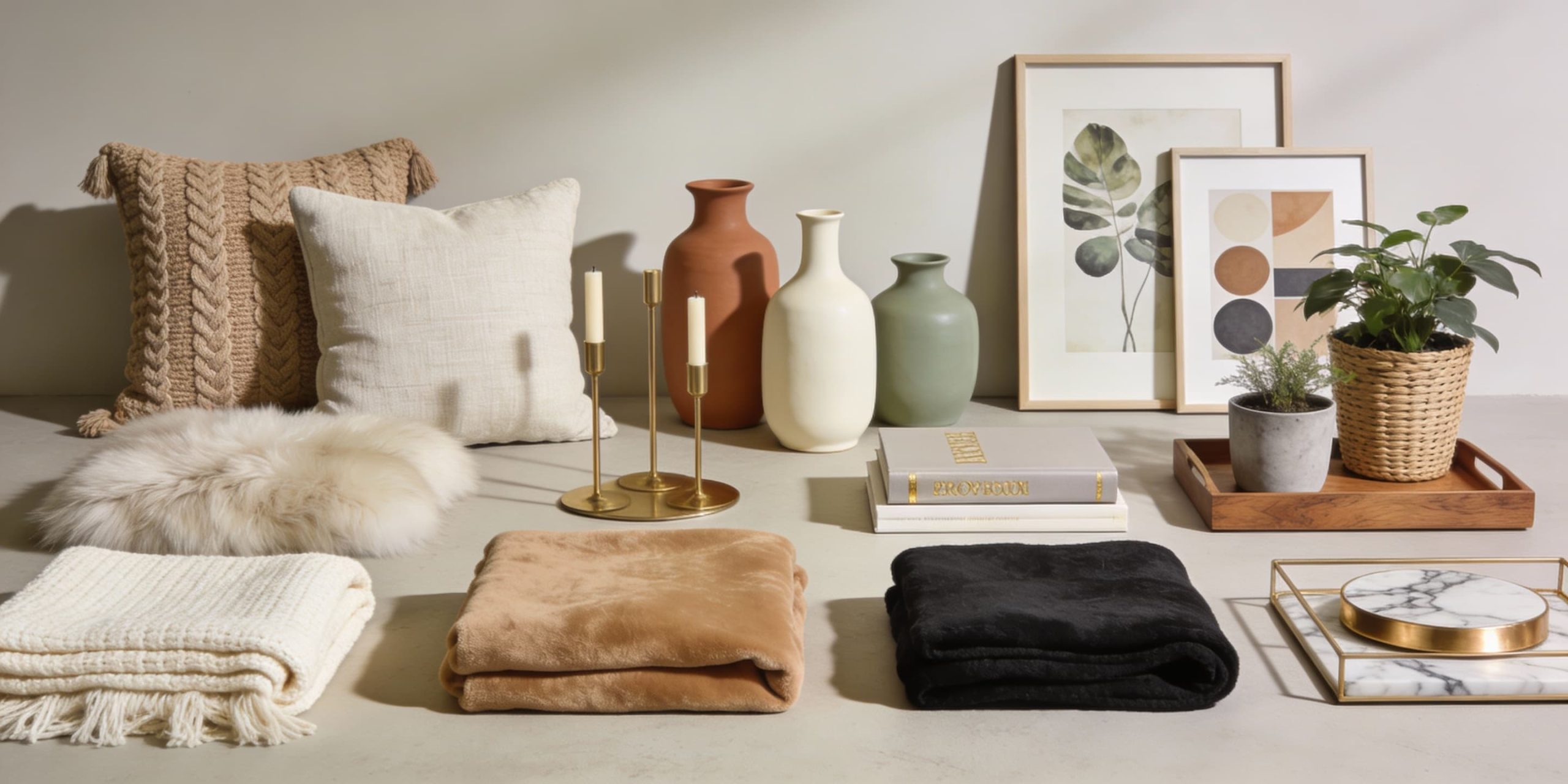 Collection of affordable home decor accessories under $50 each styled to look luxury