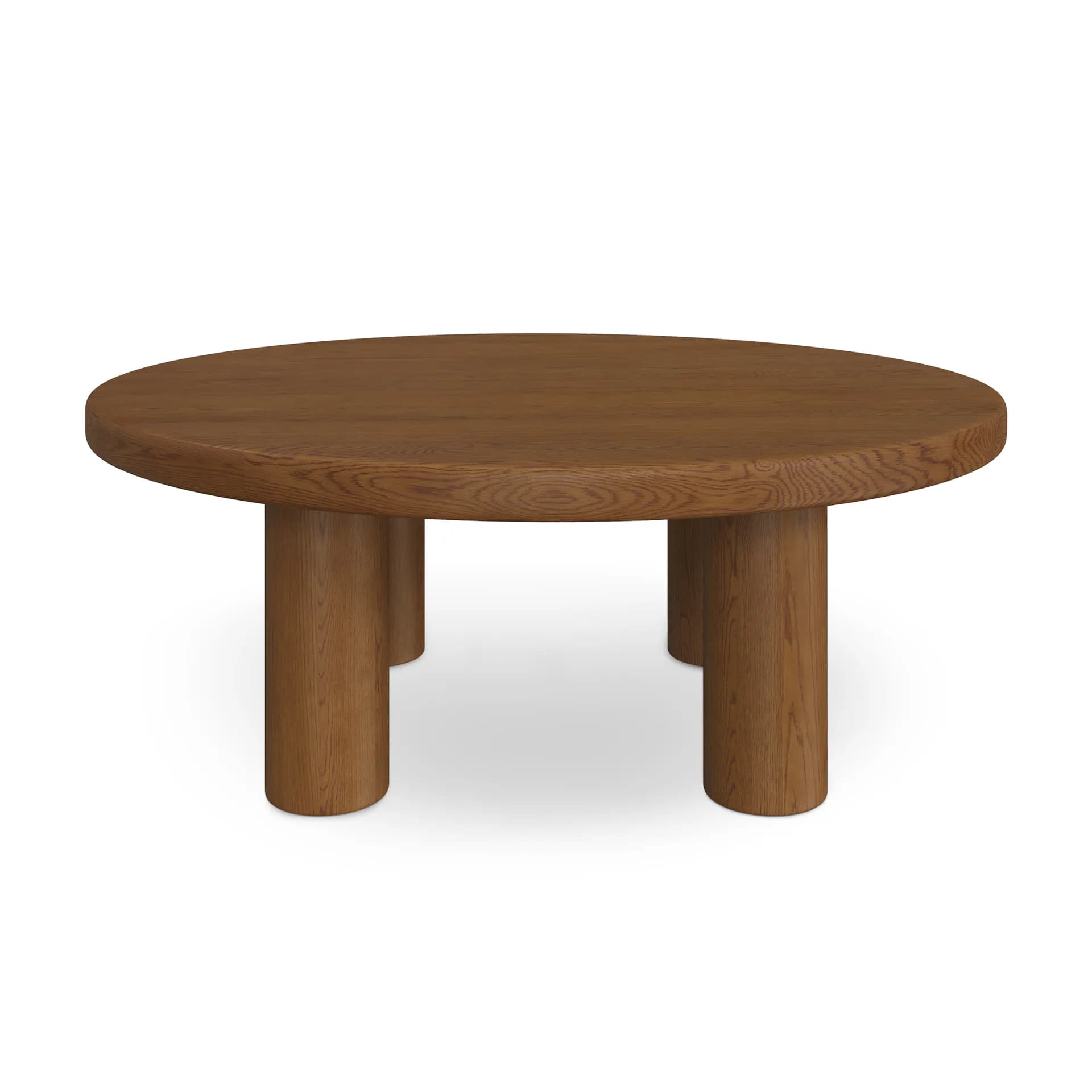 Adel 42 Round Coffee Table (Smoked Oak)