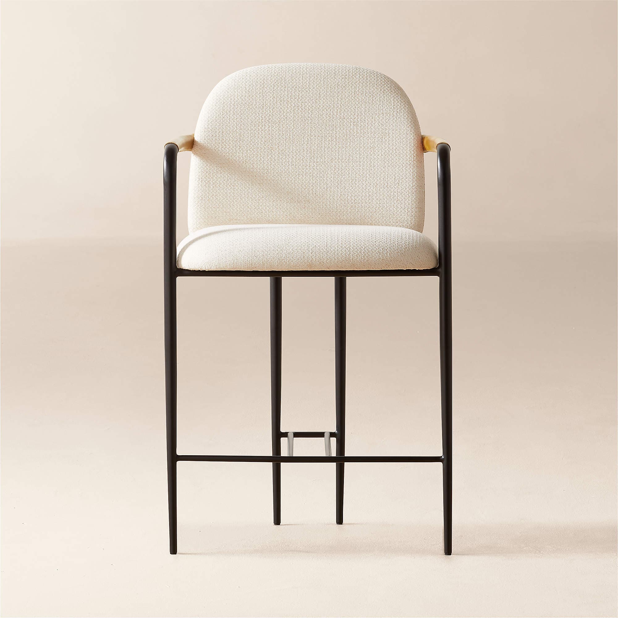 Avont Upholstered White Performance Fabric Metal Counter Stool