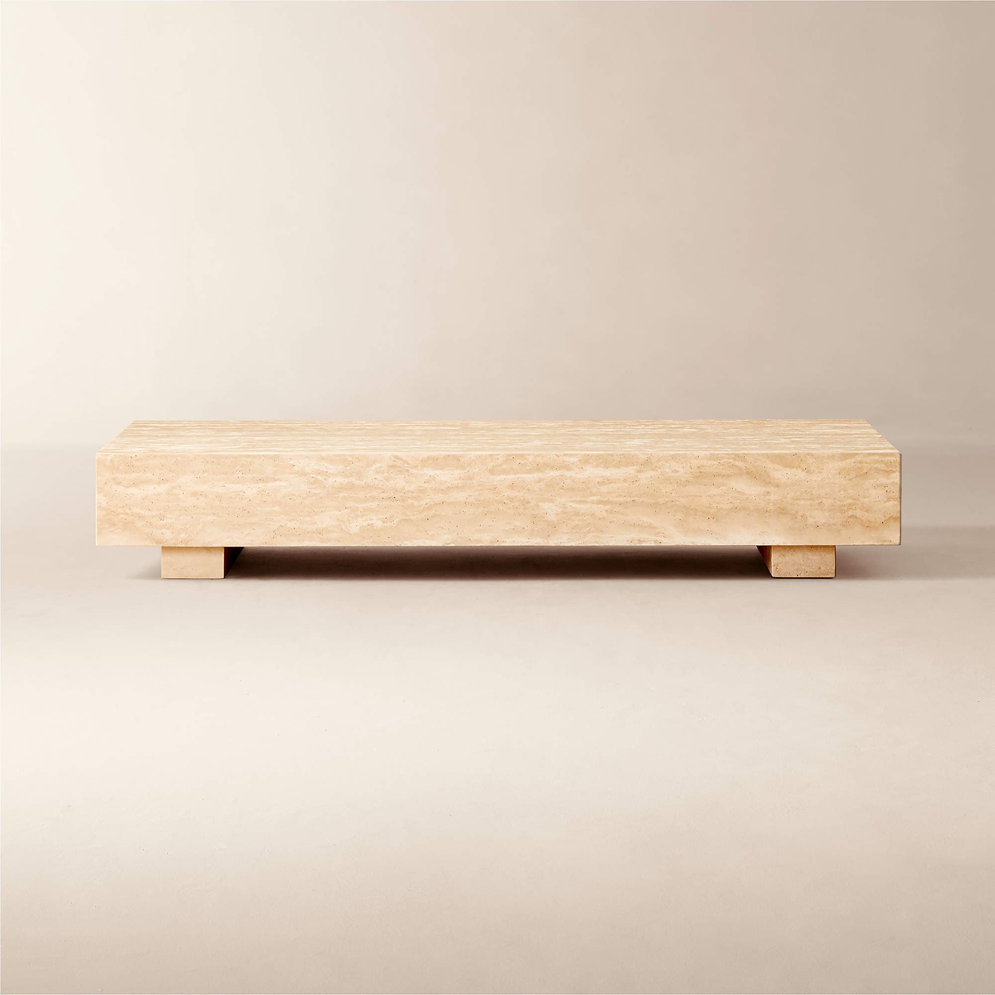 Enyo 76" Rectangular Travertine Coffee Table