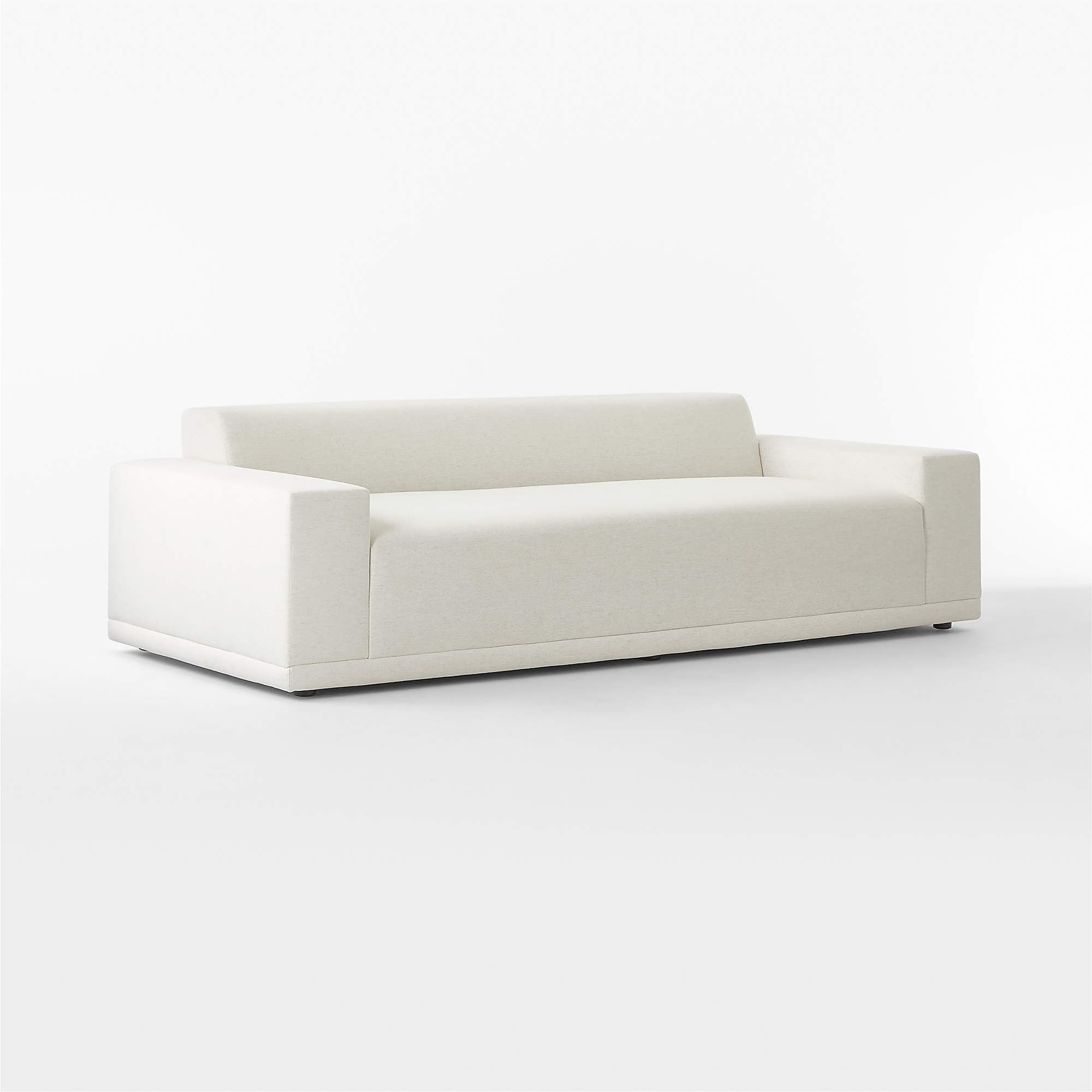 Faible 100" White Performance Deep Depth Fabric Sofa