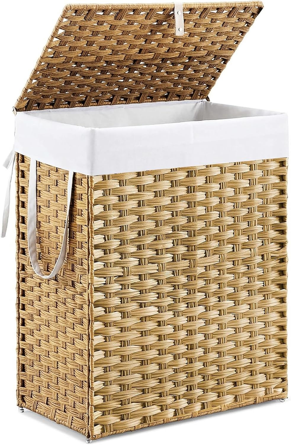 DUMOS Woven Laundry Basket with Lid, 90L Large Capacity Hamper amazon dupe senera and lily