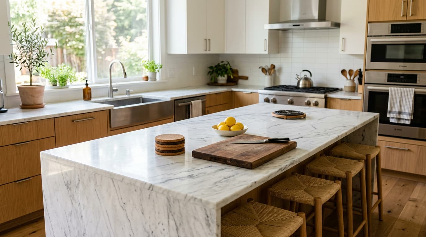 how to care for marble countertops – clean white marble kitchen islan