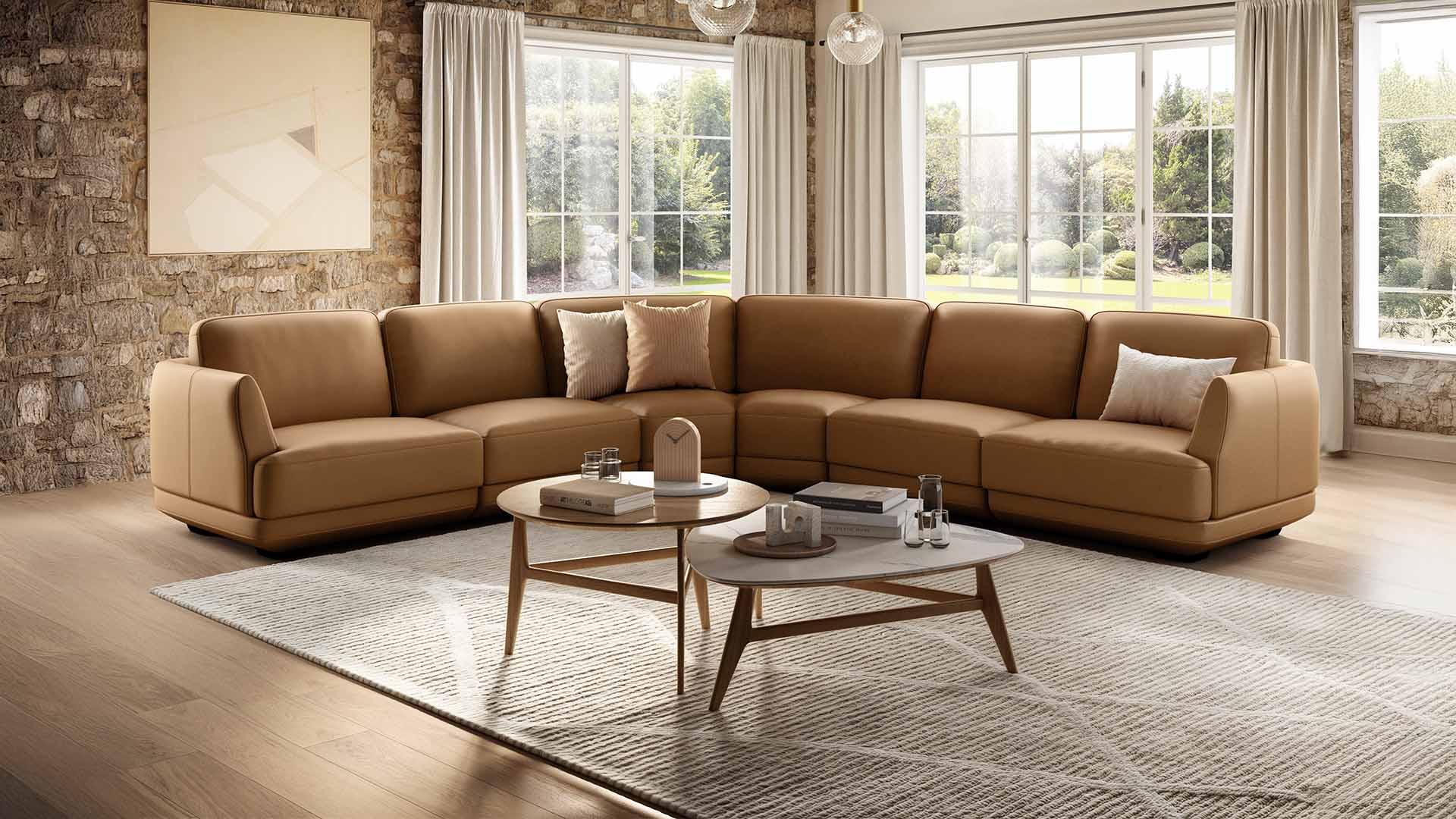 Natuzzi Italia leather sofa in a contemporary interior