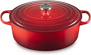 Le Creuset Enameled Cast Iron Signature Oval Dutch Oven, 8 qt., Cerise