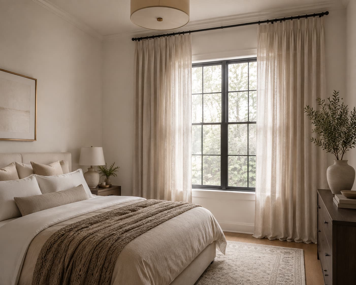 Add Floor-Length Curtains, Even Over Blinds
